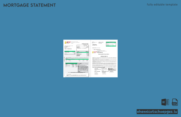 Hypothekenabrechnung der Al-Amanah Islamic Investment Bank (Philippinen) im Word- und PDF-Format (Beispielvorschau) 1-2